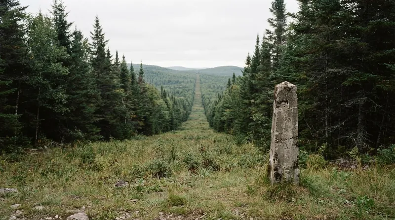 Illustration: More than 5,500 land boundary monuments anchor the exact path of the cleared vista.