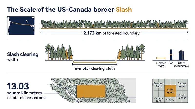 The scale of the permanent deforestation required by the 1925 Boundary Treaty.