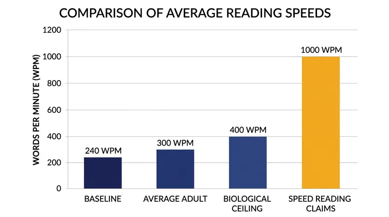 Speeds above 400 words per minute mathematically require skipping words and sacrificing comprehension.