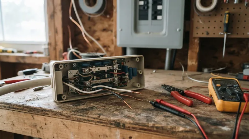 Illustration: Standard surge protectors are designed for microsecond lightning transients and will violently fail under a sustained 240-volt load.
