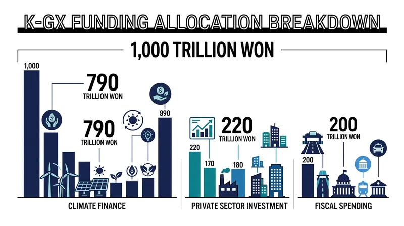 The 1,000 trillion won strategy relies heavily on climate finance routed through state policy banks to de-risk private investment.