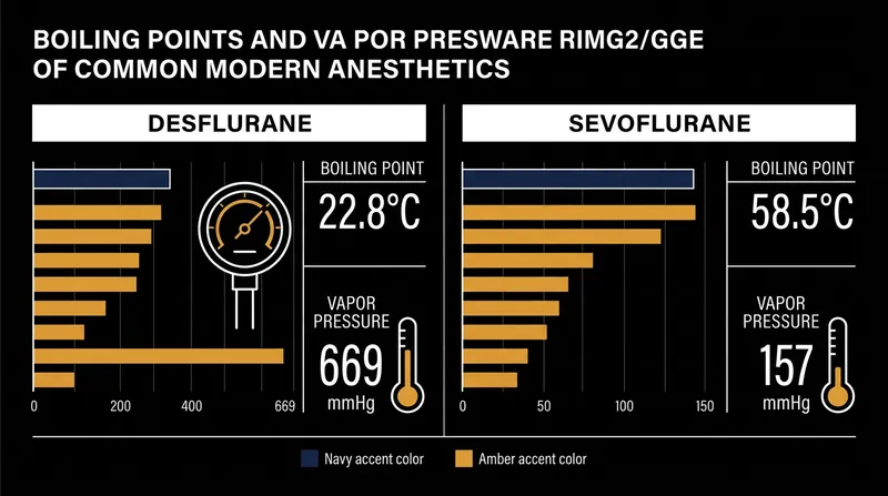 Desflurane's vapor pressure sits dangerously close to atmospheric pressure at standard room temperatures.