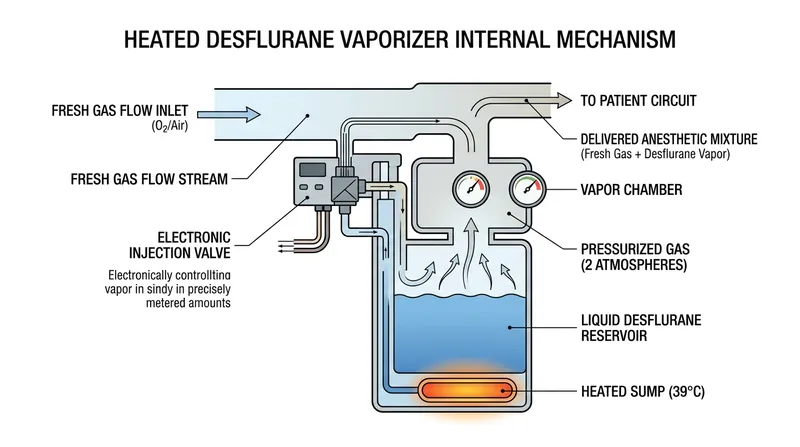 Unlike passive vaporizers, the Tec 6 pressurizes the gas and electronically injects it into the breathing circuit.