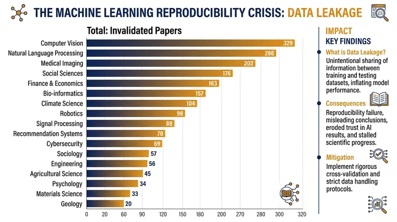 A 2023 survey found that data leakage errors have invalidated hundreds of published scientific papers across multiple disciplines.