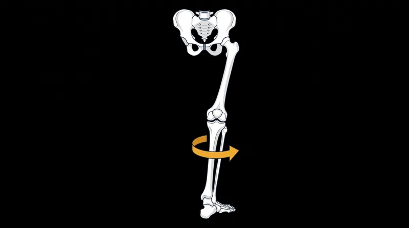 When the hip reaches its skeletal limit, pulling the foot upward levers the tibia outward against a locked femur.