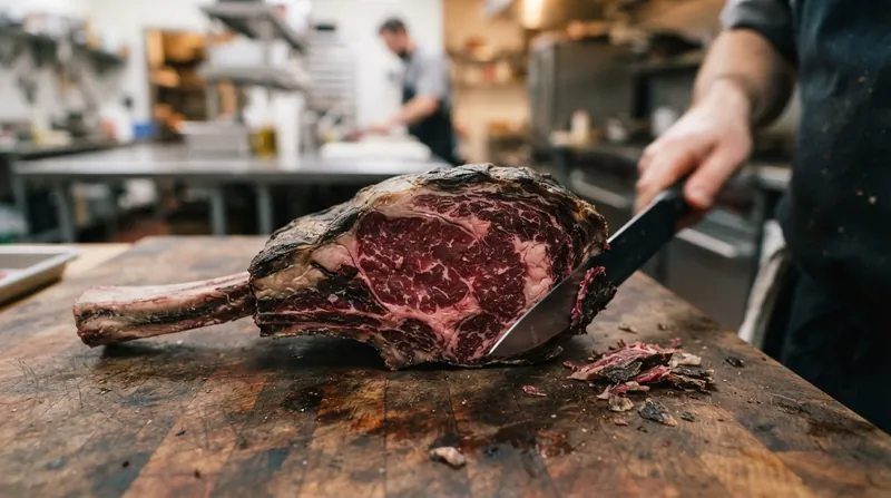 Illustration: The desiccated exterior pellicle must be entirely trimmed away before cooking, significantly reducing the final yield.