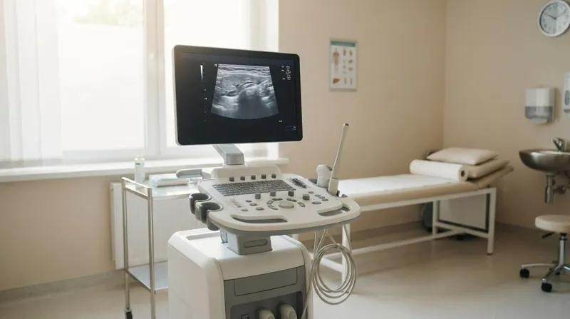 Illustration: While limited in detecting superficial disease, the transvaginal ultrasound remains a critical tool for surgical planning.