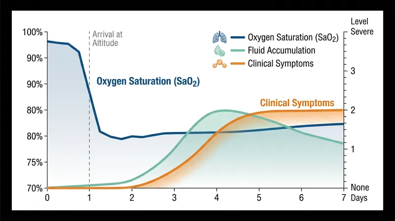While hypoxia is immediate, the mechanical stress failure and subsequent fluid accumulation typically take days to reach clinical severity.