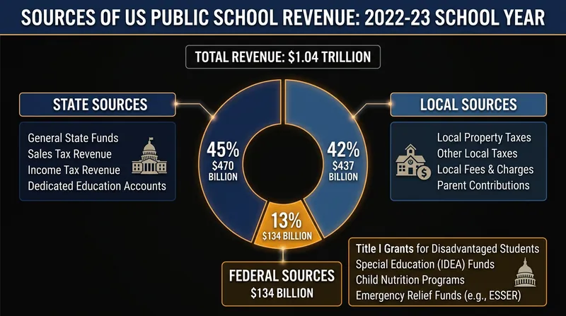 State and local governments provide the vast majority of the trillion dollars required to run American public schools.