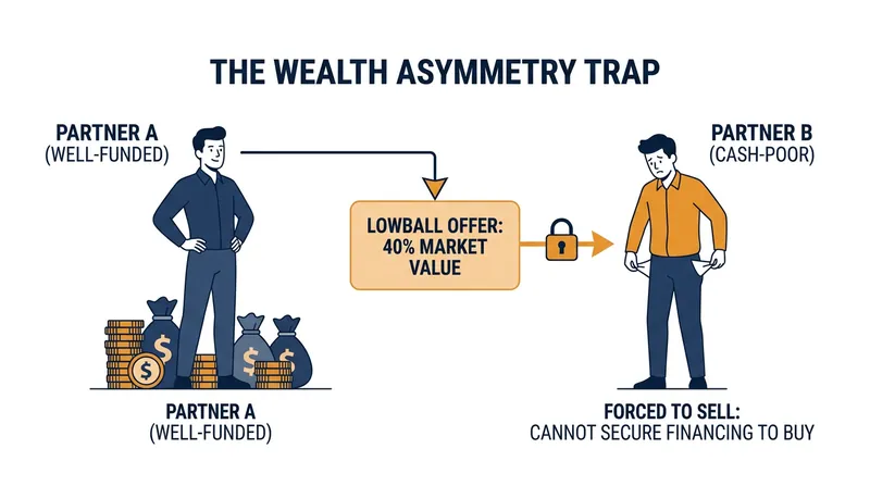 If one partner lacks access to capital, the self-policing nature of the clause breaks down.