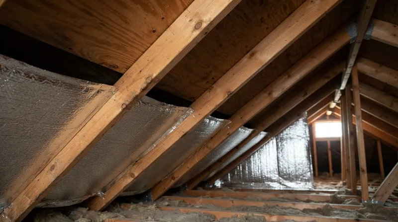 Illustration: Retrofit foil rolls are perforated to allow water vapor to escape, preventing moisture from condensing inside the ceiling assembly.
