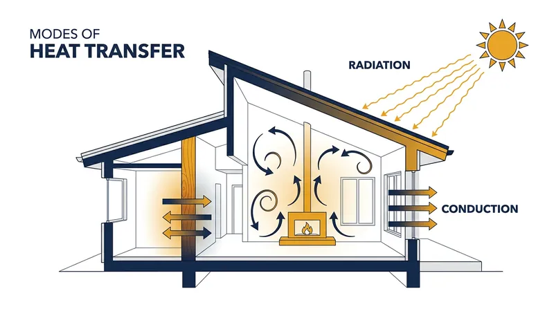 Heat enters a home through three distinct physical mechanisms, each requiring a different defensive strategy.
