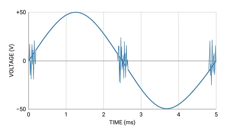 Mechanical contacts bounce microscopically when closing, creating a rapidly oscillating gap just as the LED demands maximum power.