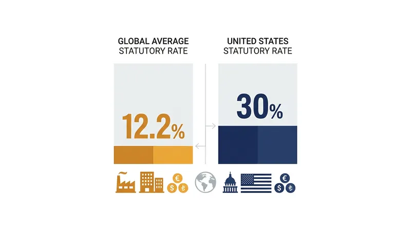 The United States applies a statutory withholding rate significantly higher than the global average.