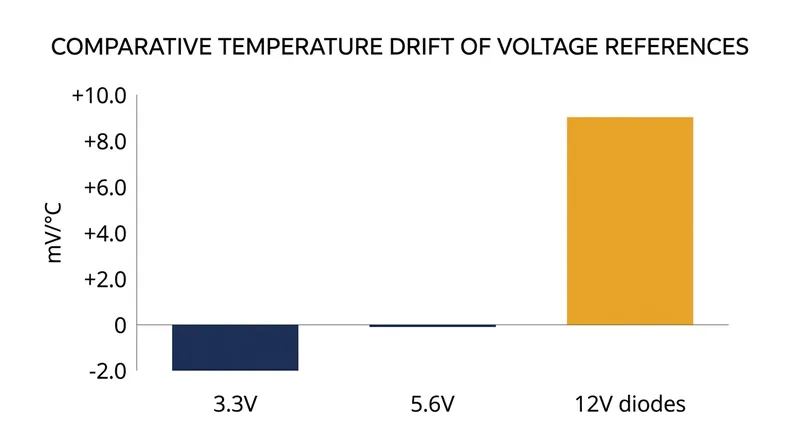 Thermal drift varies wildly depending on the diode's specific breakdown voltage.