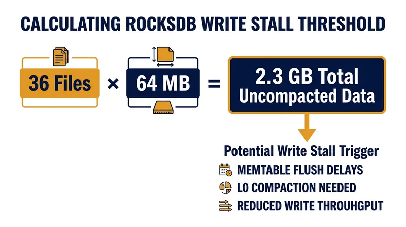 Under default configurations, a complete database ingestion halt is triggered by just 2.3 gigabytes of uncompacted data.