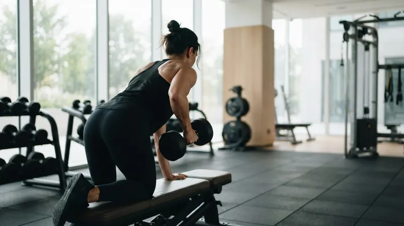 An athlete performs a heavy single-leg Bulgarian split squat in a gym, demonstrating unilateral strength.