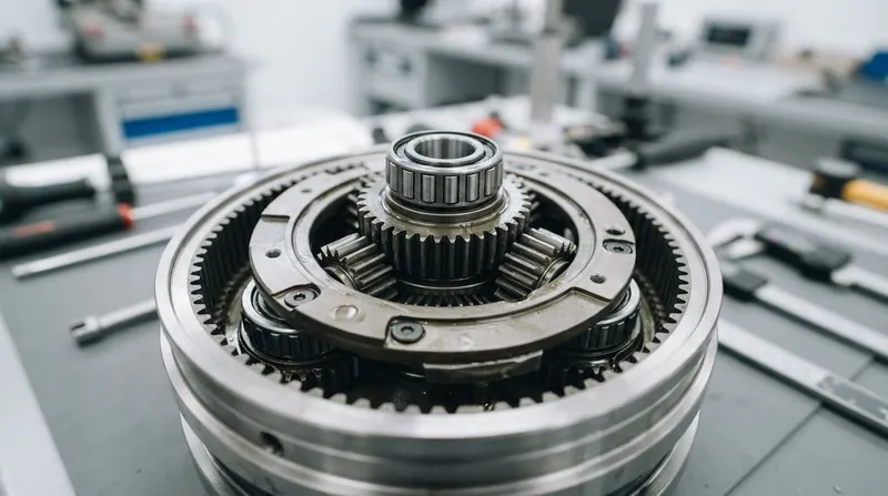 Illustration: The system uses a high-voltage generator to apply magnetic resistance to the sun gear, synthesizing gear ratios.