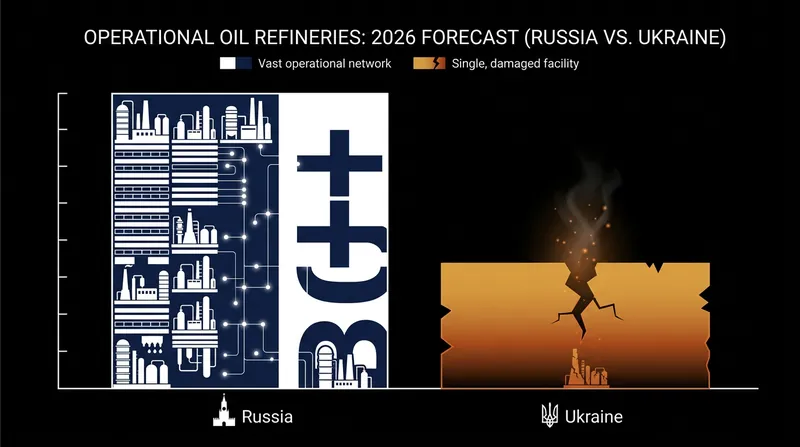 Ukraine operates a single, heavily damaged oil refinery, making a refinery-only ceasefire highly asymmetrical.