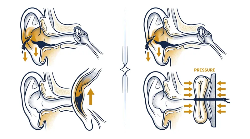 Draining the fluid without applying continuous compression allows the dead space to immediately refill with blood.