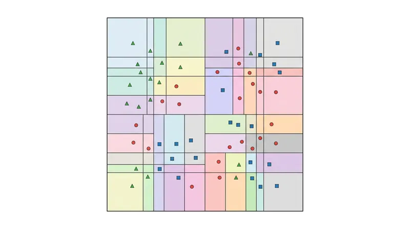 Decision trees divide the feature space into axis-parallel hyper-rectangles.