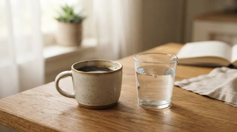 Illustration: Daily coffee consumption does not require compensatory water intake to maintain hydration.