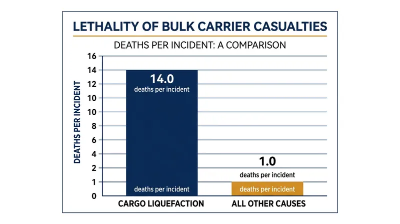 Because a liquefied cargo permanently shifts the vessel's center of gravity, capsizing occurs too rapidly for crews to evacuate.