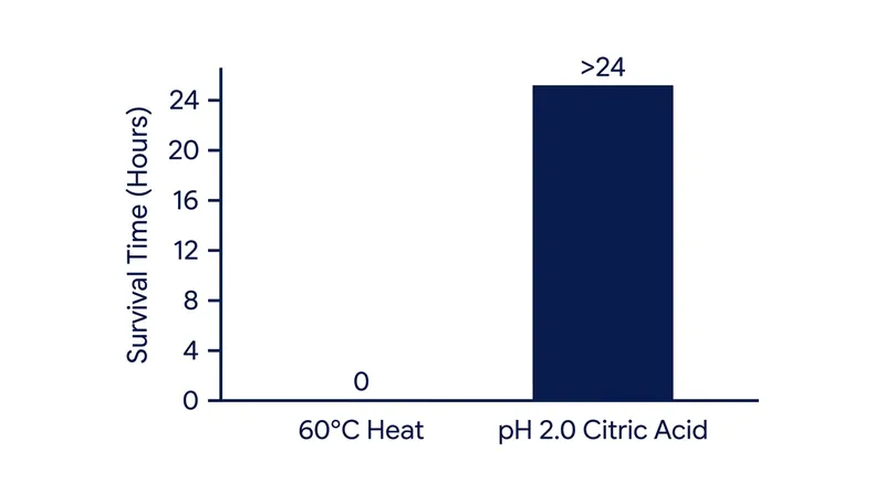 While heat destroys marine parasites instantly, nematodes can survive in high-acid environments for more than 24 hours.