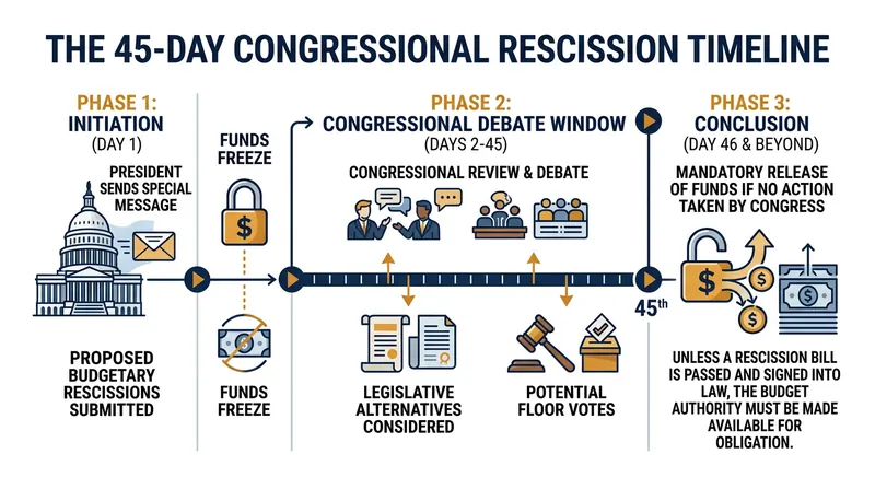 The statutory timeline of a presidential rescission request.
