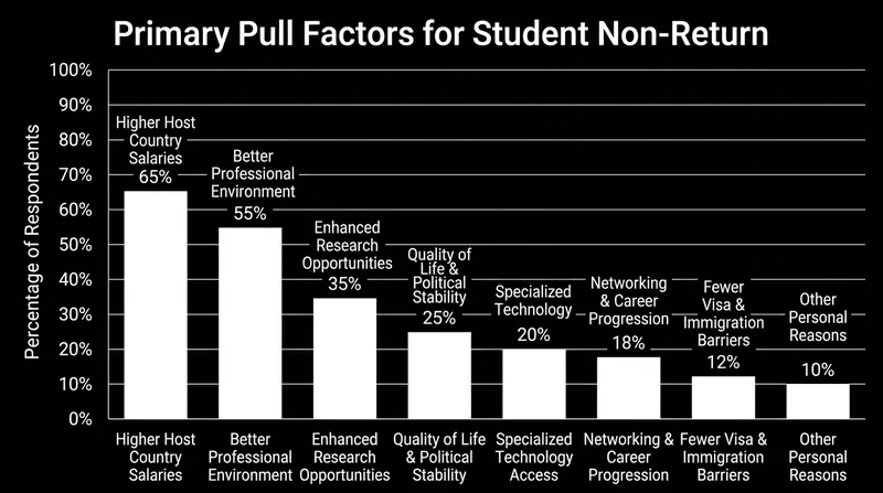 Wage differentials and professional infrastructure are the primary drivers of brain drain for unrestricted students.
