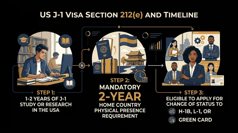 The Section 212(e) requirement blocks specific US work and immigrant visas until the two-year home residency is fulfilled.