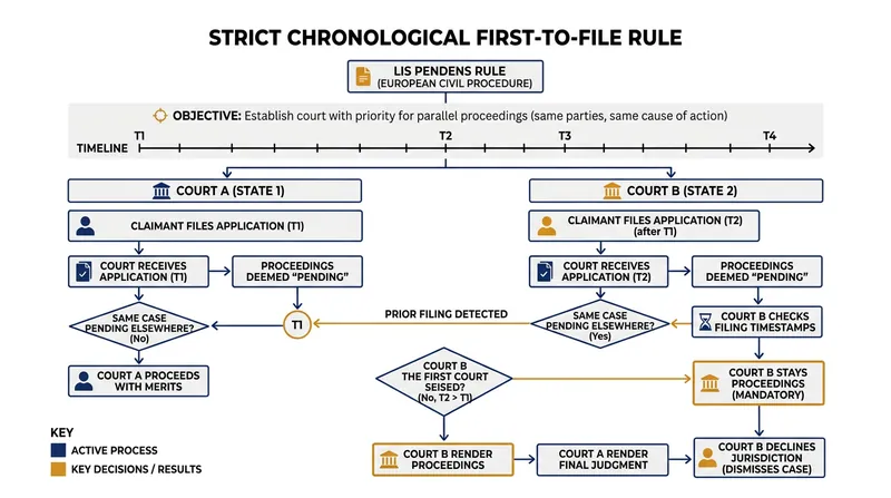 The mechanical resolution of parallel litigation under the Brussels Regime.