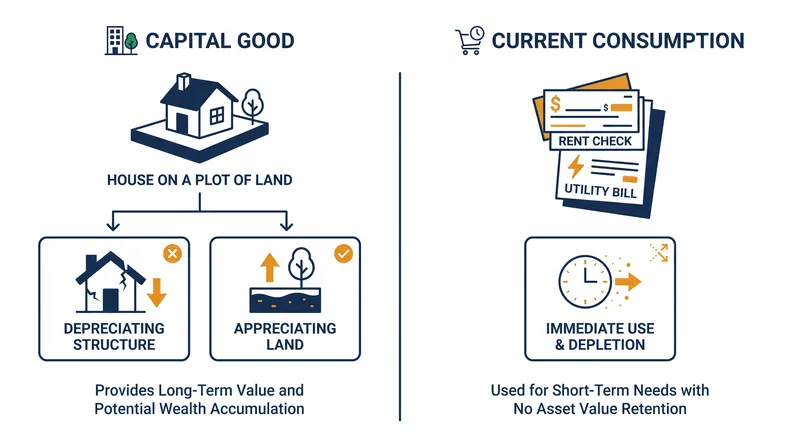 Inflation metrics measure the consumption of the structure's shelter, not the appreciating value of the land beneath it.