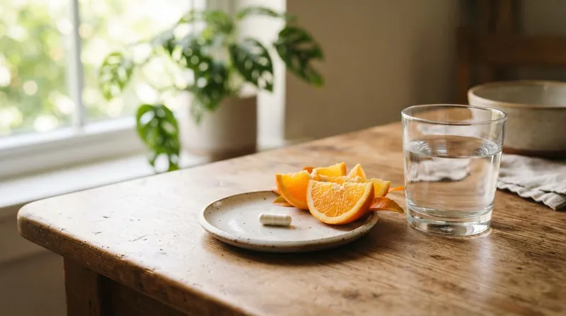 Illustration: Pairing morning iron doses with vitamin C can multiply absorption rates by two to three times.