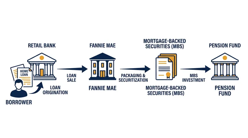 The US system relies on securitization to move duration risk off bank balance sheets and onto institutional investors.