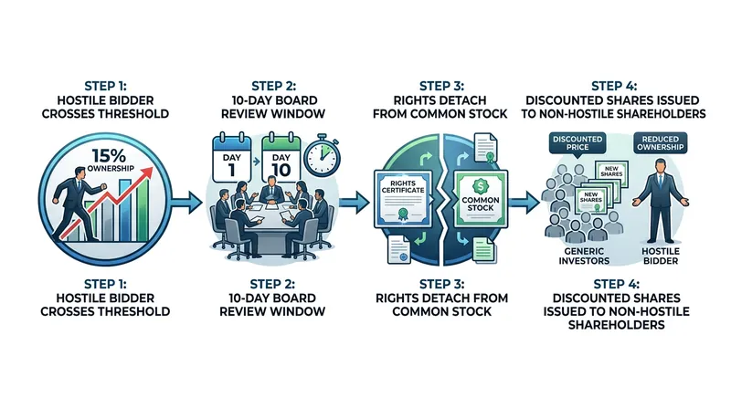 The activation sequence of a rights plan gives the board a final window to negotiate.