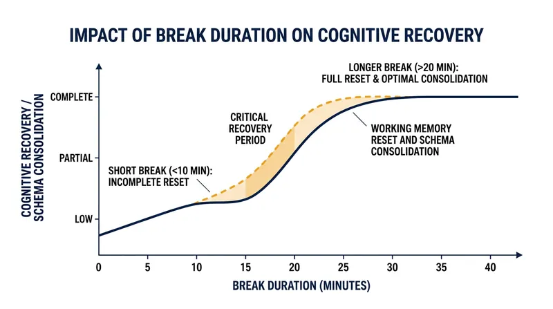 Cognitive recovery scales directly with the intensity of the cognitive load, demanding proportional periods of uninterrupted rest.