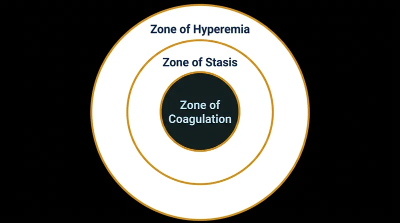Jackson's burn model identifies the zone of stasis as the critical area that can be saved by rapid cooling.