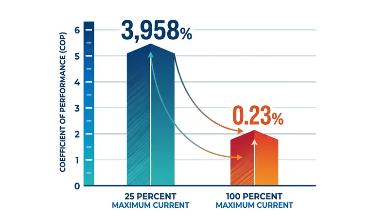 Operating modules at a fraction of their maximum current yields the highest efficiency.