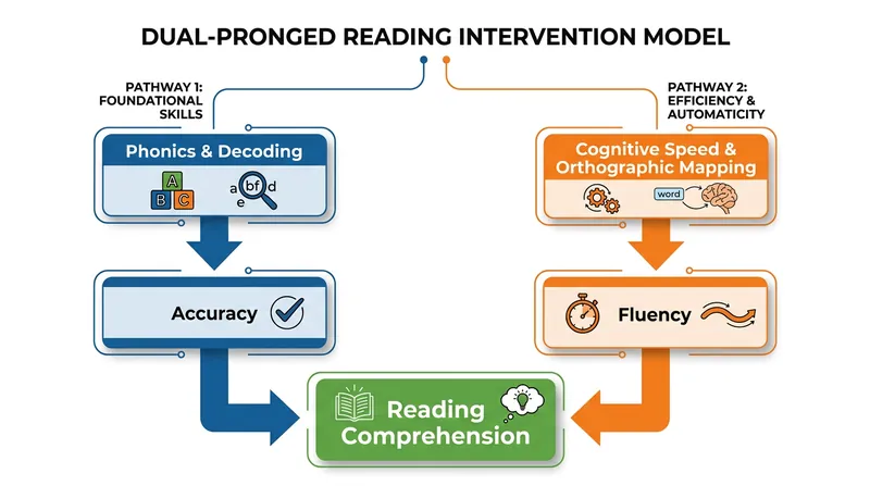 Effective remediation for double-deficit dyslexia requires simultaneous training in both phonetic accuracy and visual retrieval speed.