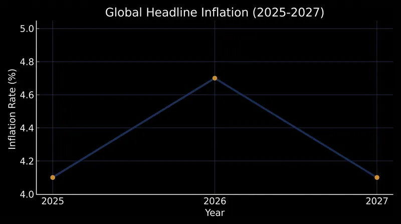 Global headline inflation is projected to accelerate to 4.7 percent in 2026 before easing the following year.