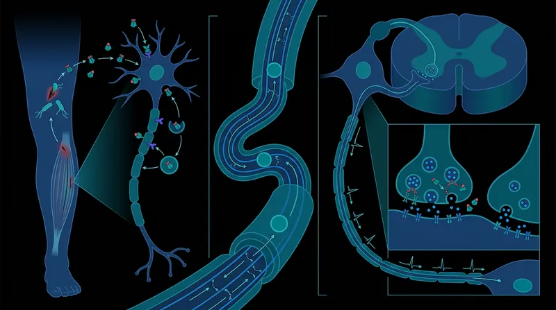 Tetanospasmin travels backward up the axons to the spinal cord, where it permanently destroys the proteins responsible for regulating muscle movement.