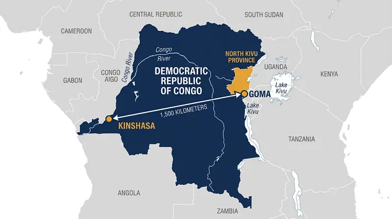 The M23 insurgency controls territory in North Kivu, more than 1,500 kilometers from the capital in Kinshasa.
