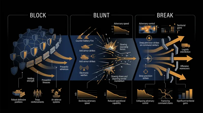 The three stages of NATO's defense strategy are designed to systematically dismantle an invading force.