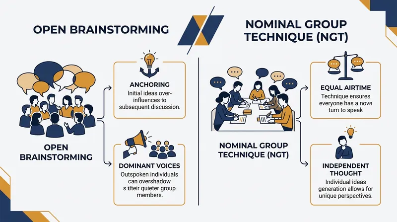 How structured silent generation neutralizes the cognitive biases of open brainstorming.