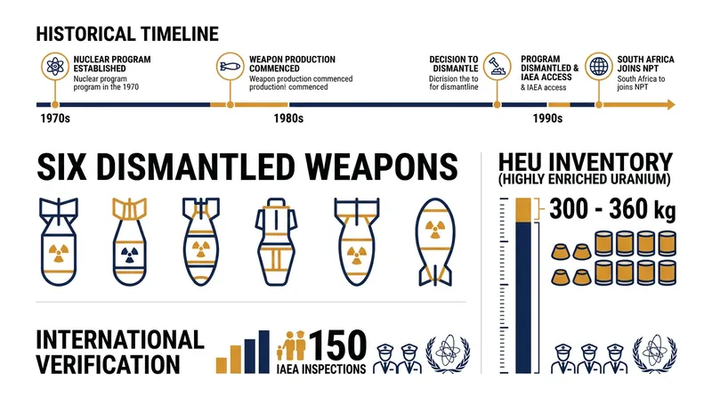The scale of South Africa's dismantled nuclear arsenal and the subsequent IAEA verification effort.