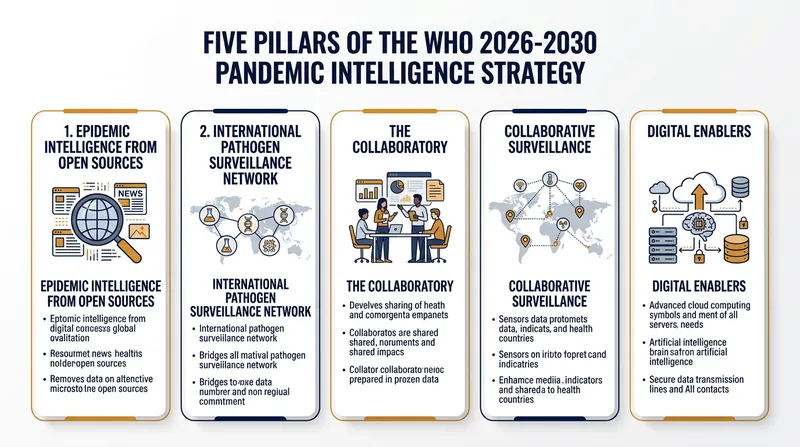 The five priority initiatives driving the WHO's 24-hour detection target.