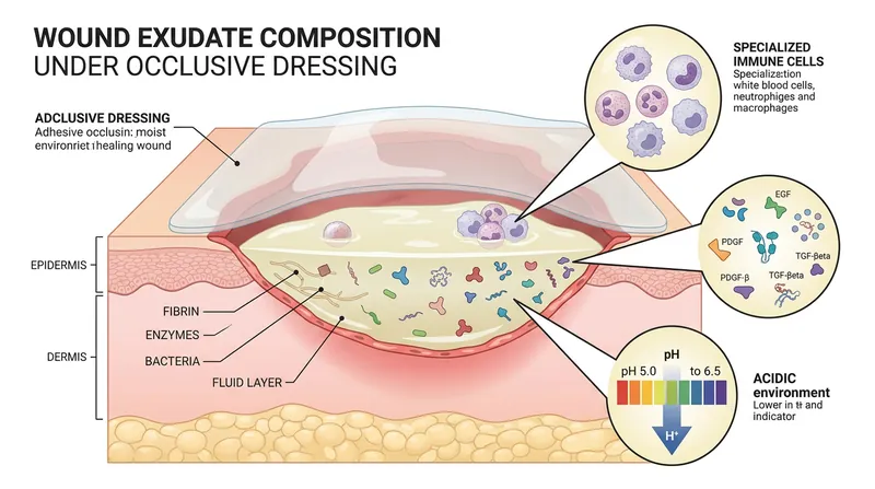 Trapped wound fluid is naturally acidic and rich in immune cells, creating a hostile environment for external bacteria.