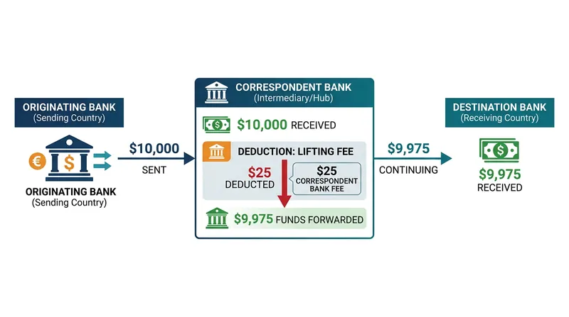 Under a SHA instruction, intermediary banks deduct their fees directly from the principal amount.