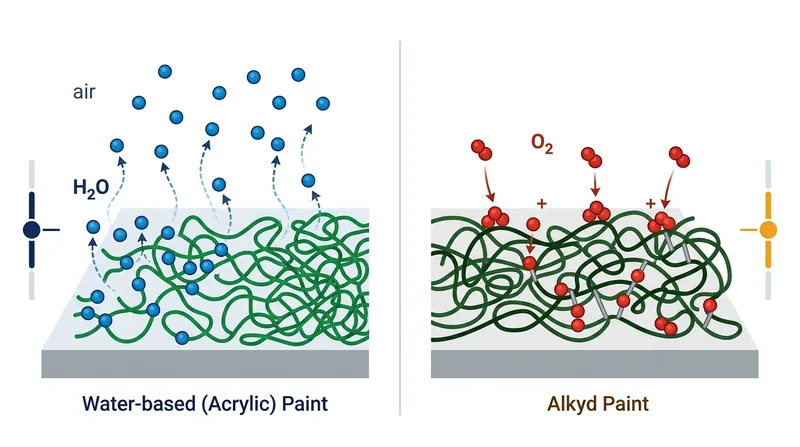 Unlike water-based paints that dry through evaporation, oil paints cure through a continuous oxygen-driven reaction.